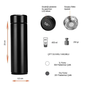 ED10 Led Isı Göstergeli Termos 450ML 