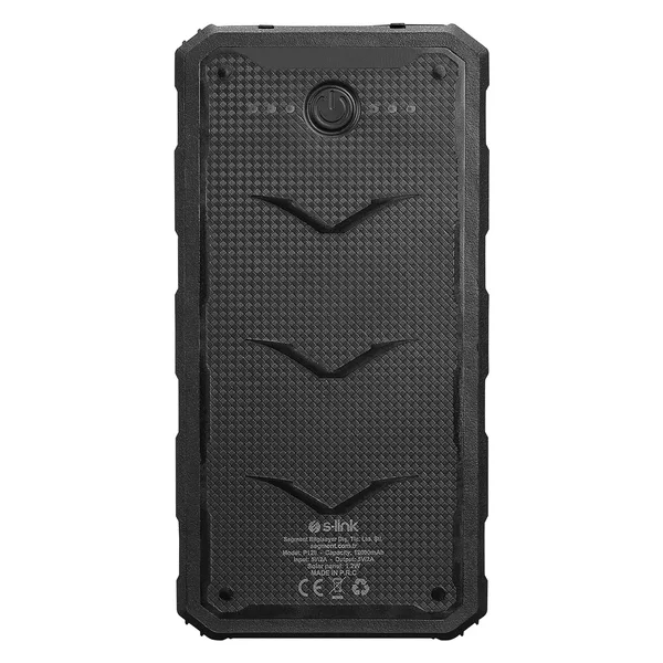 ED267 S-link P120 12000mAh PRM 2*USB+Type-C+Micro Led Lamba + 1.2W Solar Panelli Siyah Taşınabilir Pil Şarj Cihazı Powerbank
