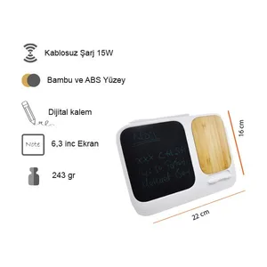 ED204 KABLOSUZ SARJ CİHAZI (BAMBU-LCD YAZIM TABLETİ)