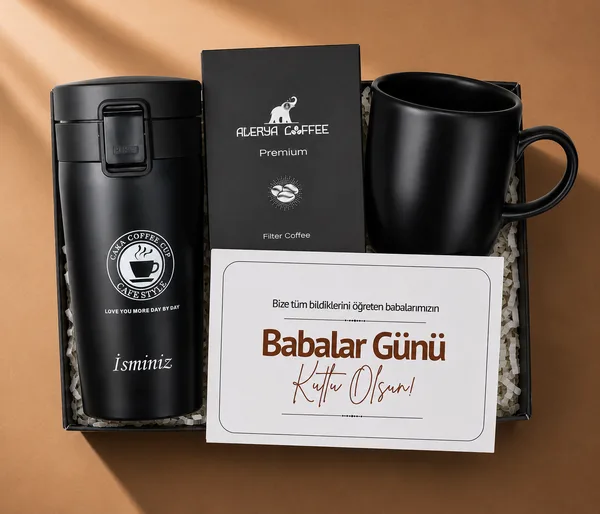 Kişiye Özel Termos Kupa Filtre Kahve Hediye Seti