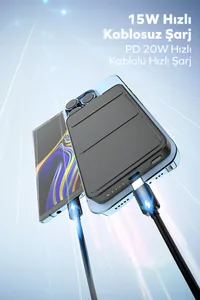 Woyax by Deji Magsafe Powerbank 10000 mAh Hızlı Taşınabilir Şarj Cihazı Siyah