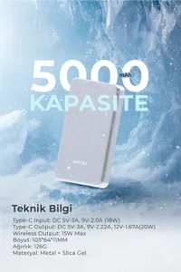 Woyax by Deji Magsafe Powerbank 5000 mAh 20W Hızlı Taşınabilir Şarj Cihazı Mavi