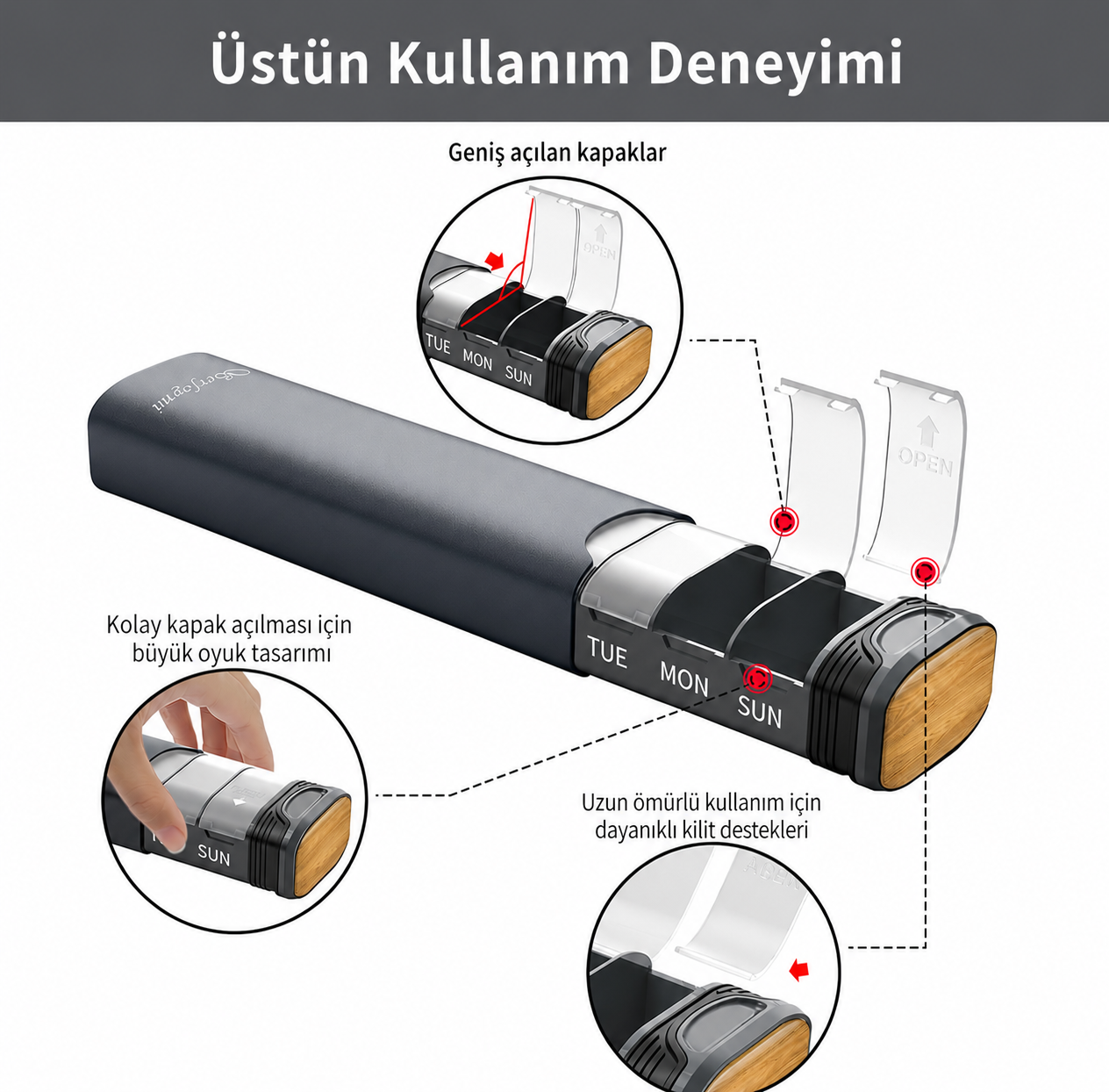 Metal Haftalık Hap Düzenleyici