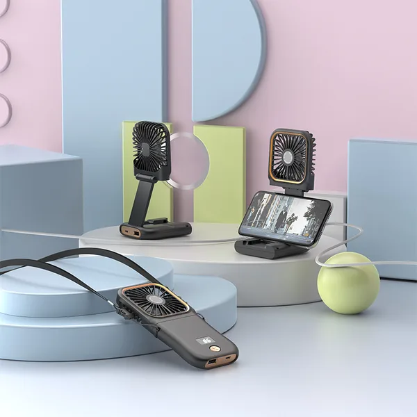 Taşınabilir Boyun Askılı Mini Vantilatör – USB Şarjlı El Fanı (Katlanabilir & Güçlü Rüzgar) — detay
