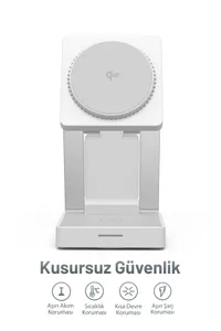 Woyax Wireless QI2 Kablosuz Şarj Standı Katlanabilir Apple iPhone-Watch-AirPods Uyumlu 15W Hızlı Telefon Kulaklık Saat