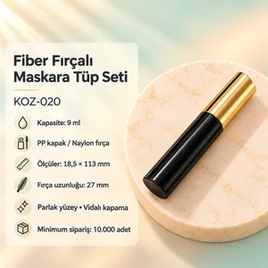 Fiber Fırçalı Maskara Kapağı ve Tüp Seti 9 ml