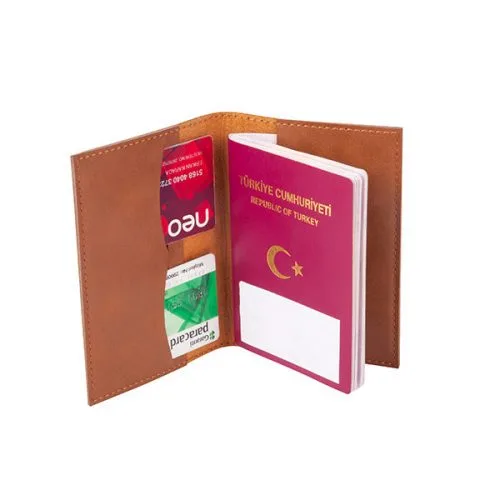 Suni Deri Pasaport Kabı – Model 2 — detay