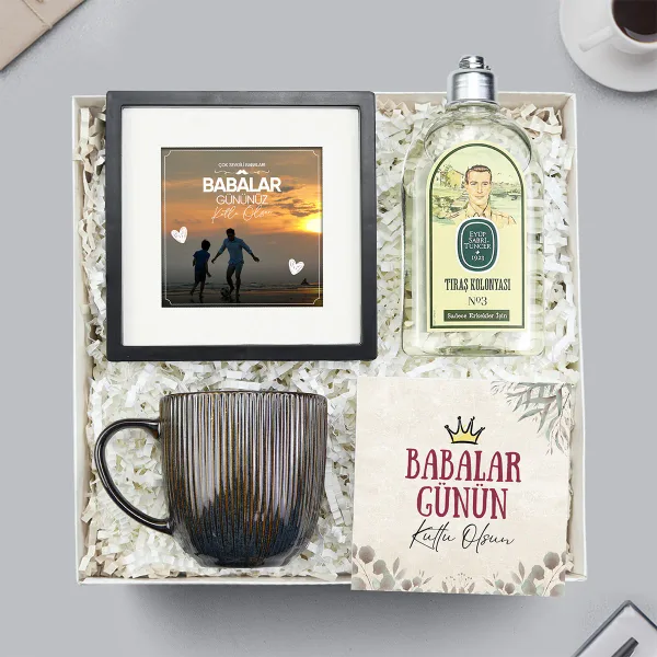 Çerçeve & Tıraş Kolonyası & Porselen Kupa Babaya Hediye Seti