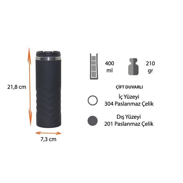 Termos Tipi Çelik Bardak 400 ml — detay