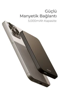 Woyax by Deji MagSafe Power Bank 5000 mAh 20W Fast Portable Charger Siyah
