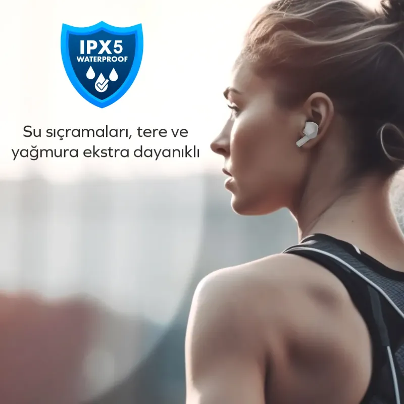 Woyax by Deji Curvy Kablosuz Bluetooth Kulak İçi Kulaklık, HD Mikrofonlu Ultra Hafif, HiFi Ses - Pembe