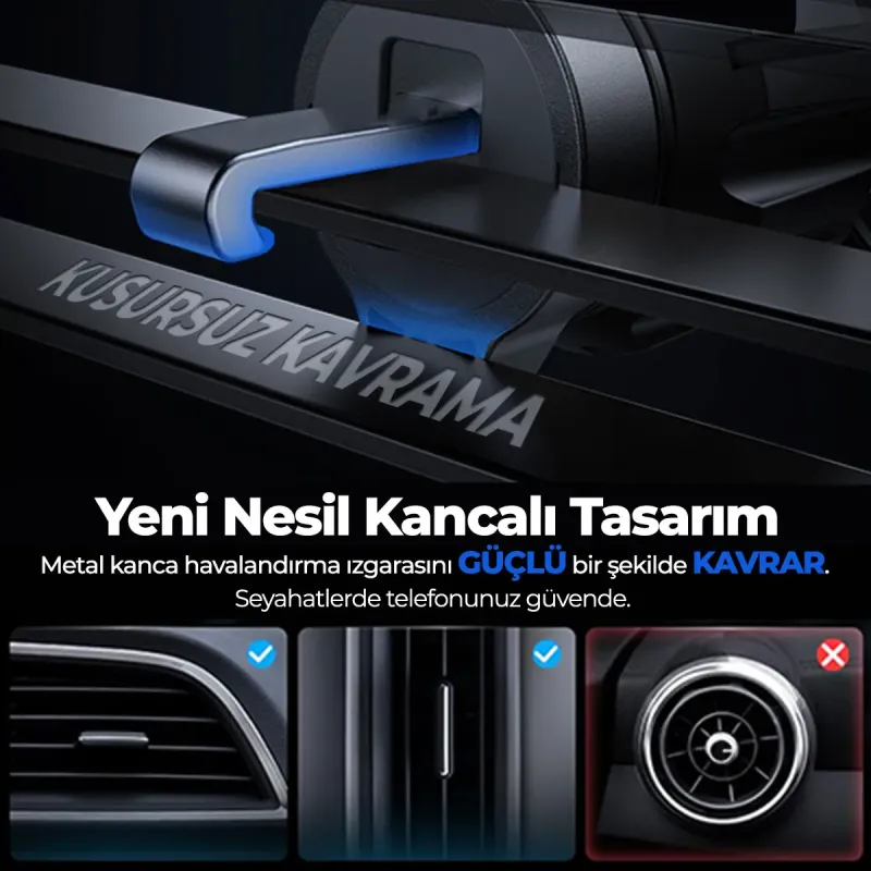 Woyax Güçlü Mıknatıslı Kancalı Araç İçi Telefon Tutucu - Havalandırma Araba Telefon Tutacağı