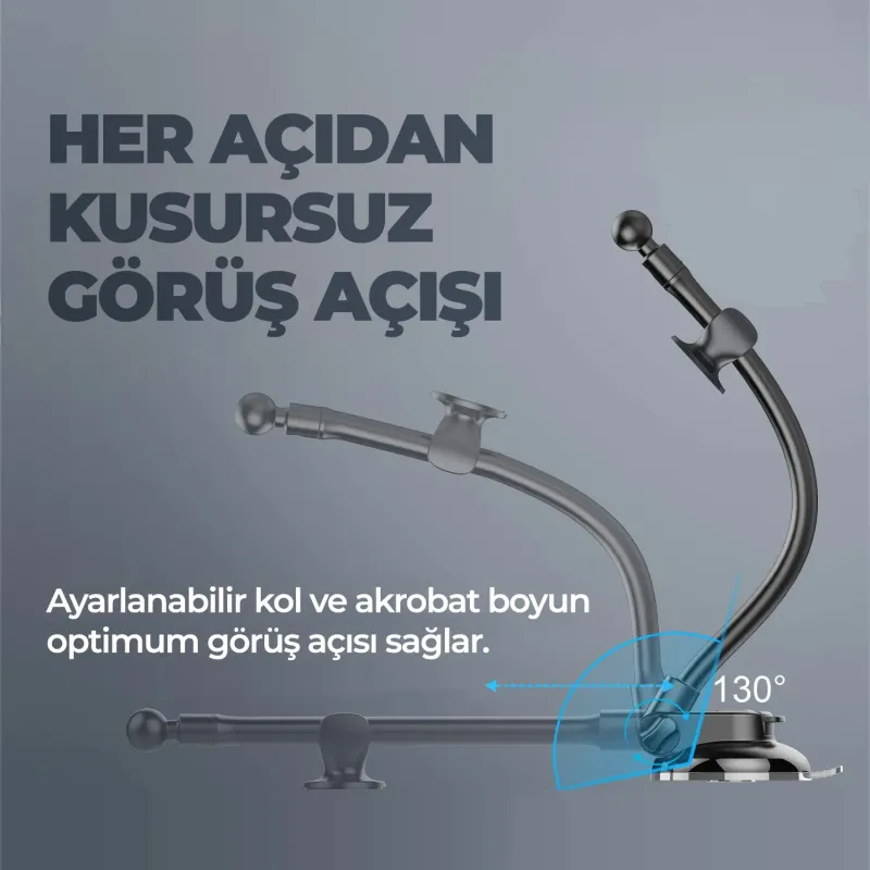 Woyax Güçlü Mıknatıslı Vantuzlu Araç İçi Telefon Tutucu - Magsafe iPhone Uyumlu Vakumlu Akrobat